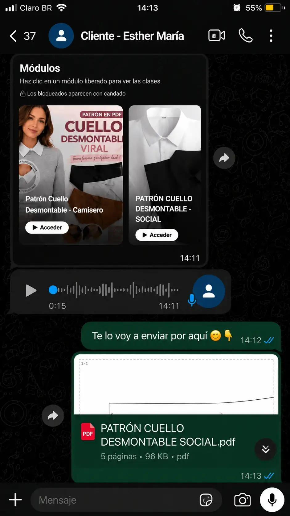 Opinión de clienta 1