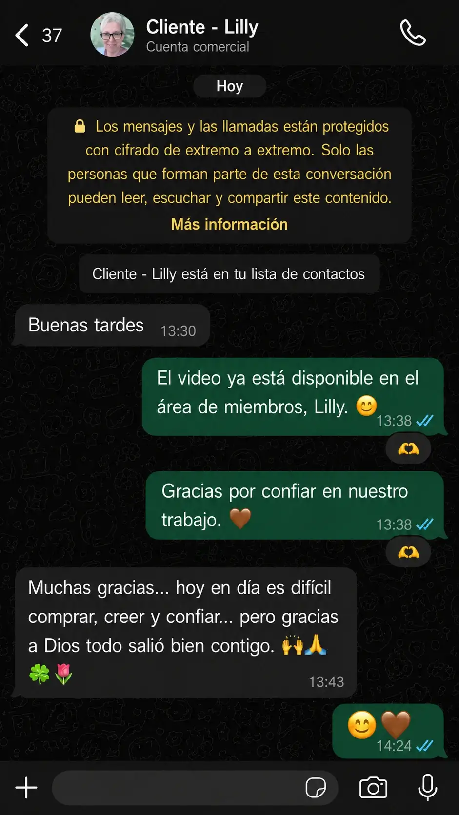 Opinión de clienta 2